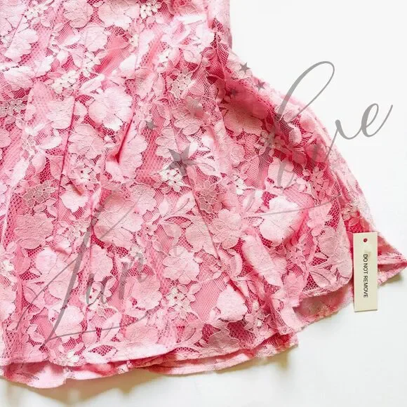 FOR LOVE & LEMONS Kate Mini Floral Dress in Pink NWT